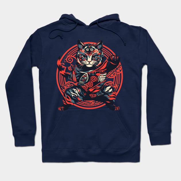 Vector style Edo cat Hoodie by SHAKIR GAUTAMA 